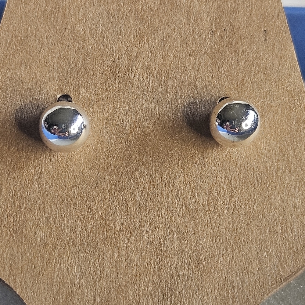 Silver Ball Studded Earrings